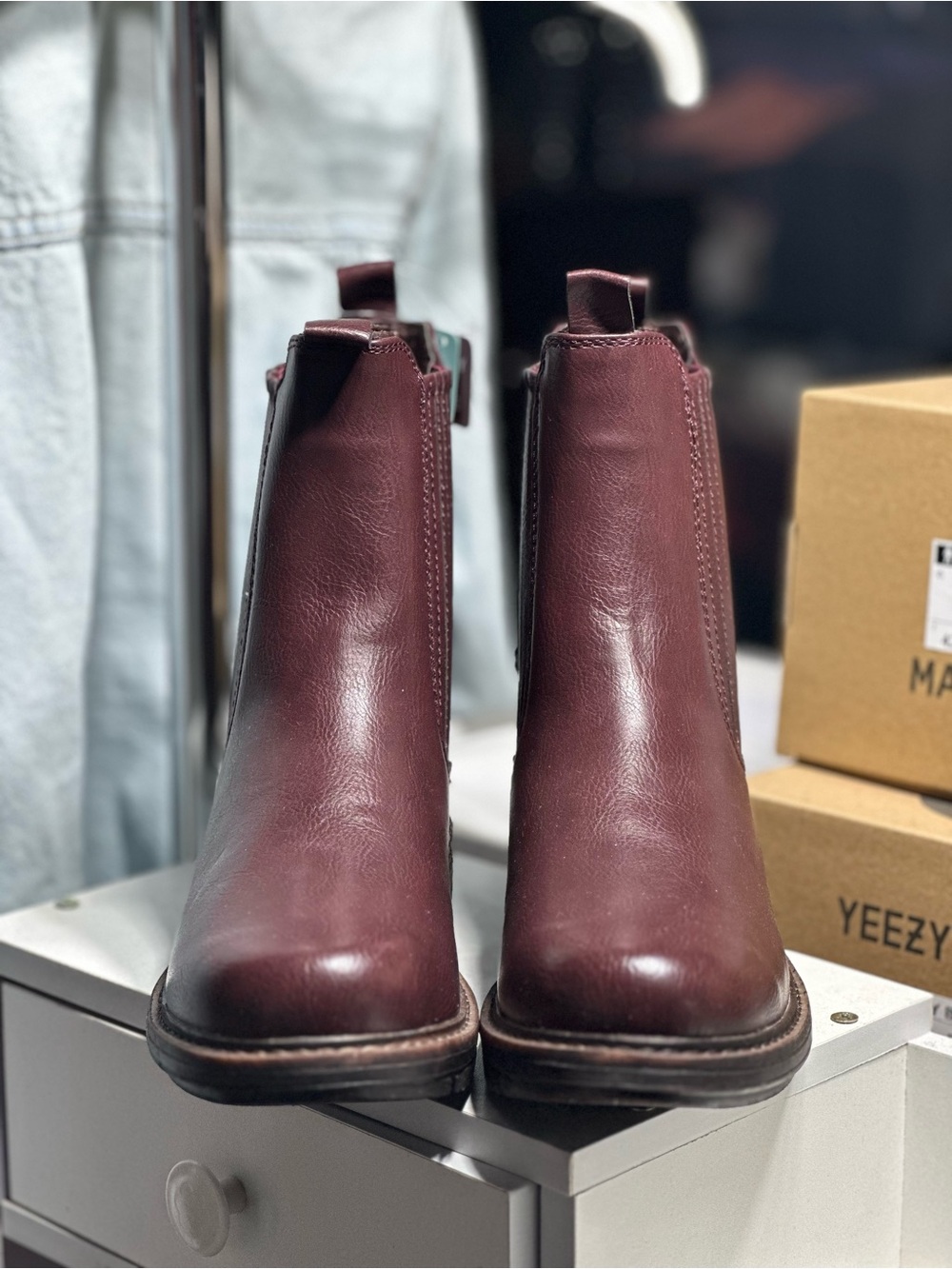 Muk Luks Burgundy Chelsea Ankle Boots